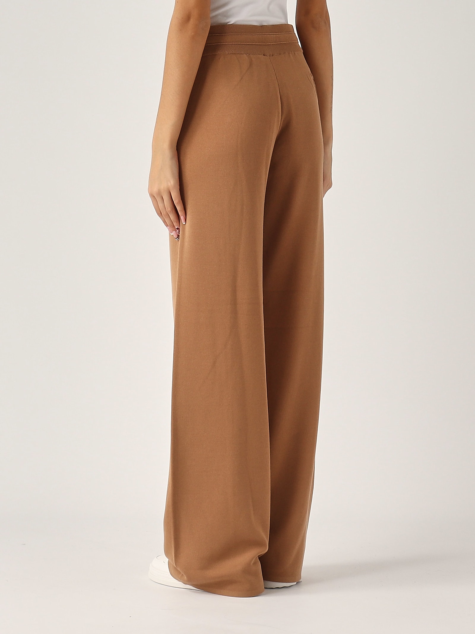 Shop Pinko Gardenia Pantalone Rasato Trousers In Beige Chiaro