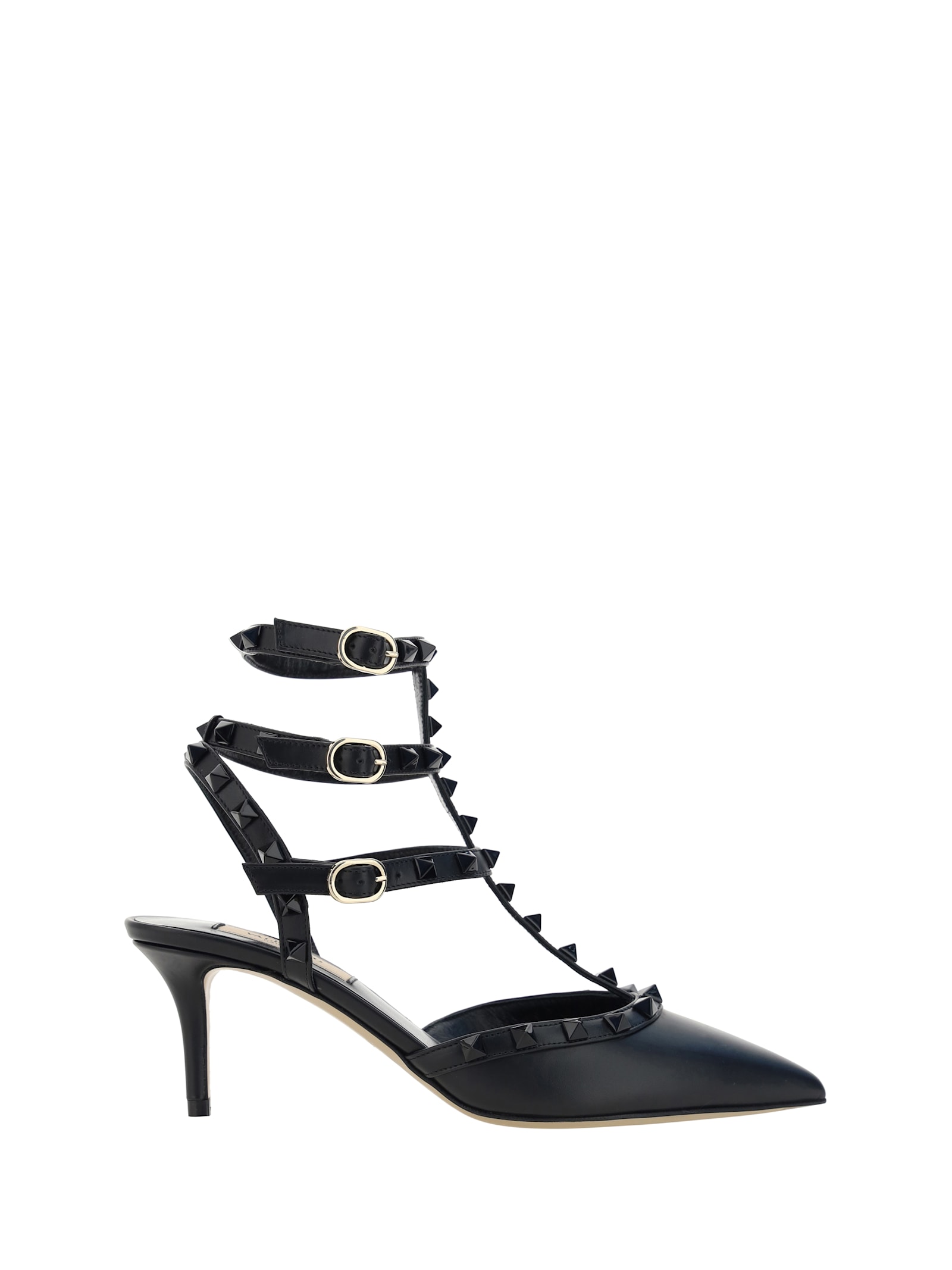 Valentino Garavani Patent Rockstud Pumps With Matching Straps And Studs 65 Mm Woman Black 41.5
