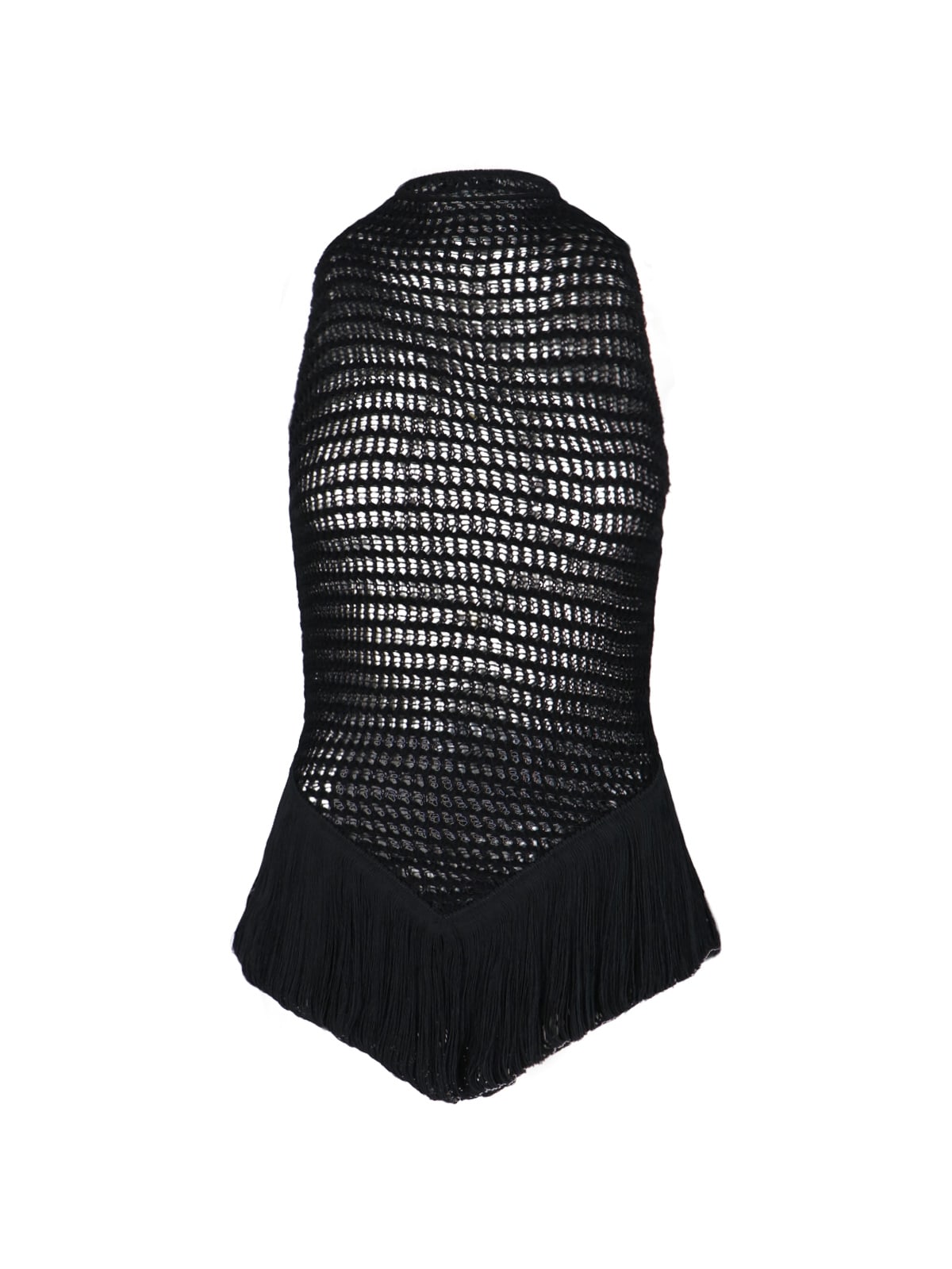 Shop Alaïa Fringed Top In Black