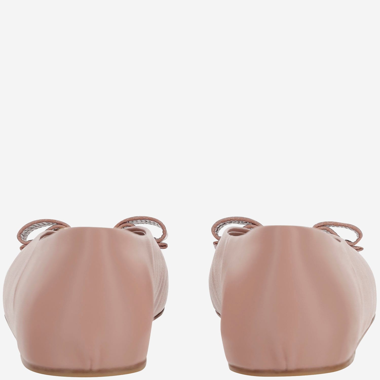 Ferragamo Light Pink Leather Ballet Flats In Pink