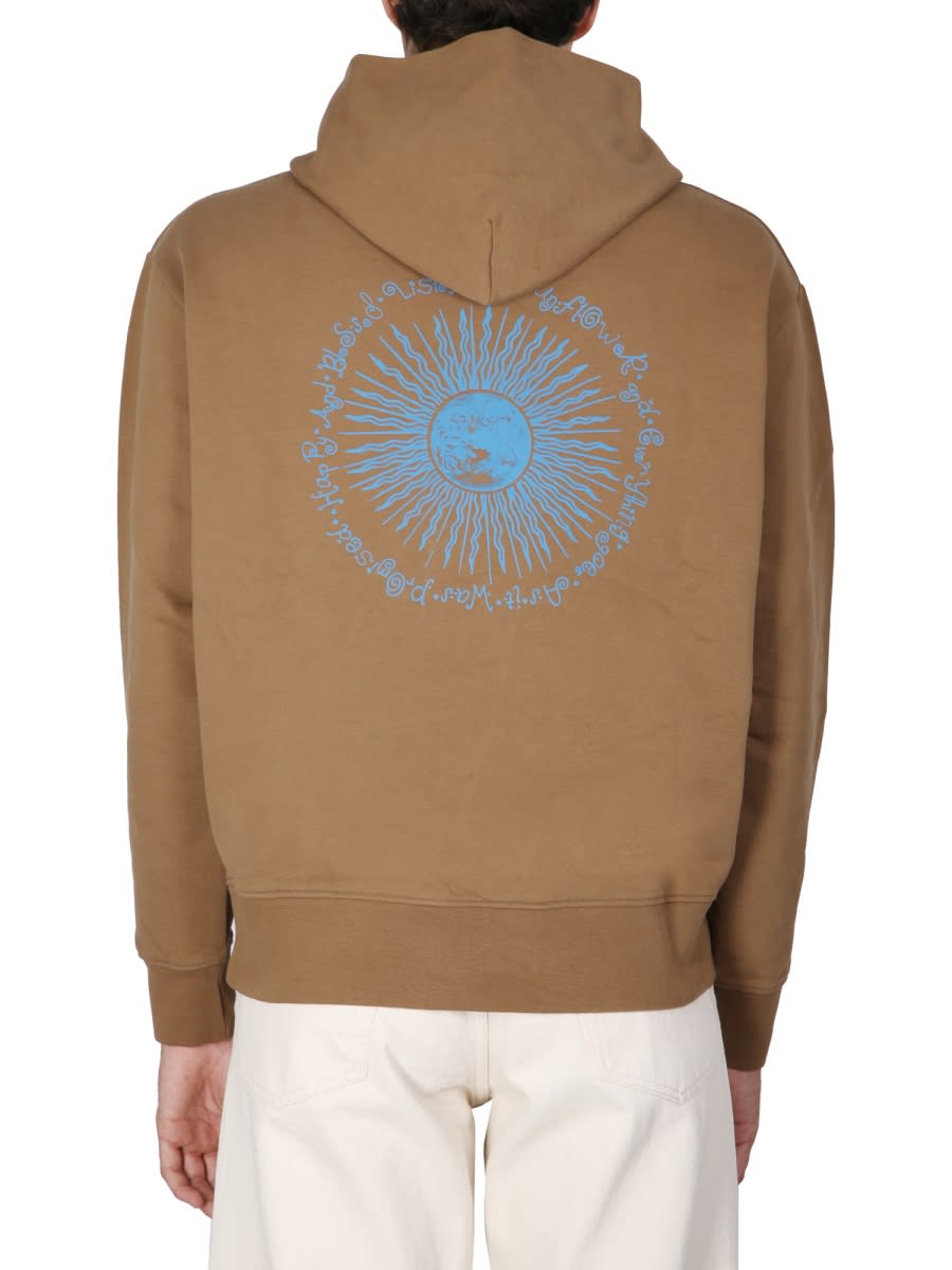 Shop Sunflower Sweatshirt With Logo Embroidery In Beige