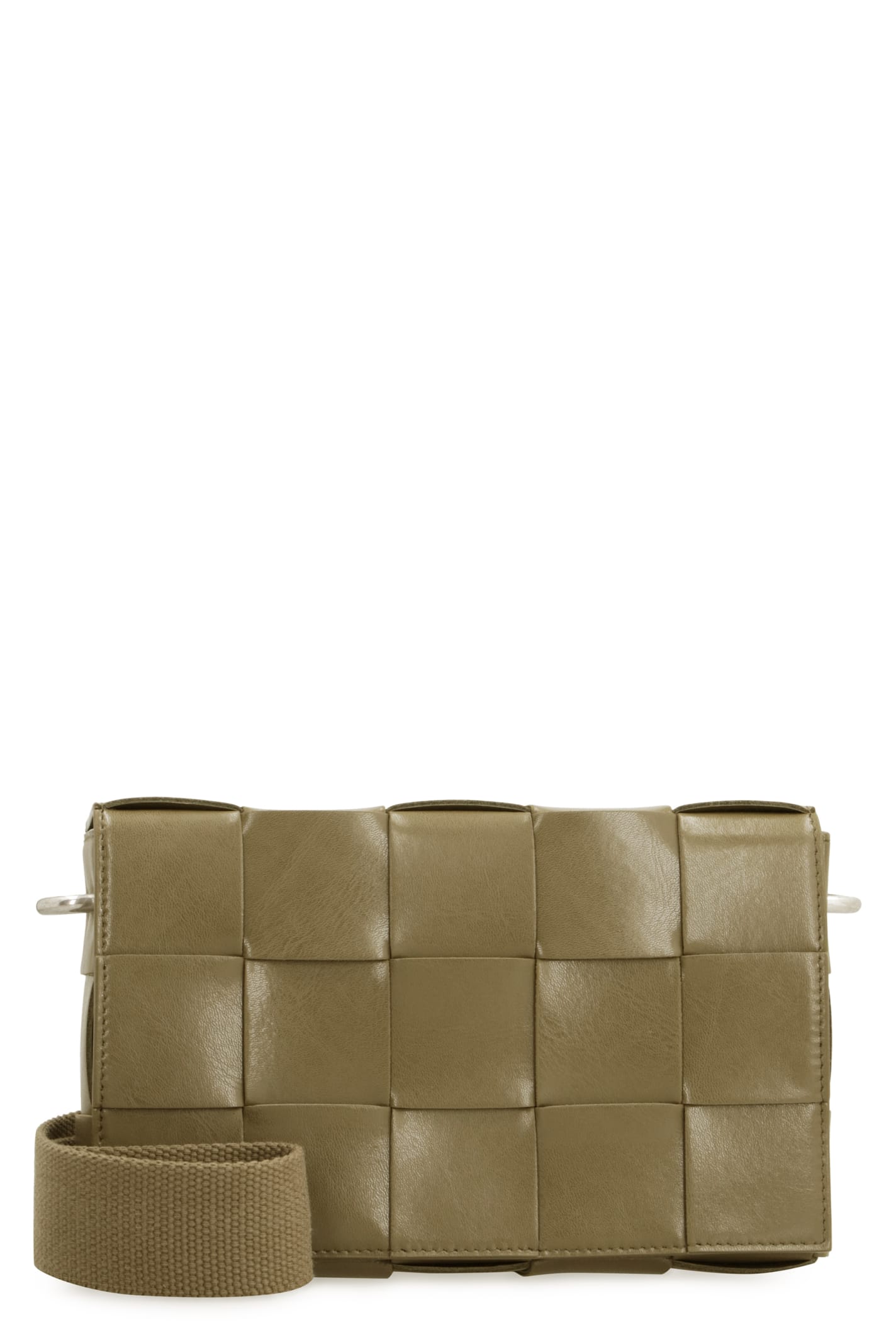 Bottega Veneta Cassette Leather Crossbody Bag In Brown