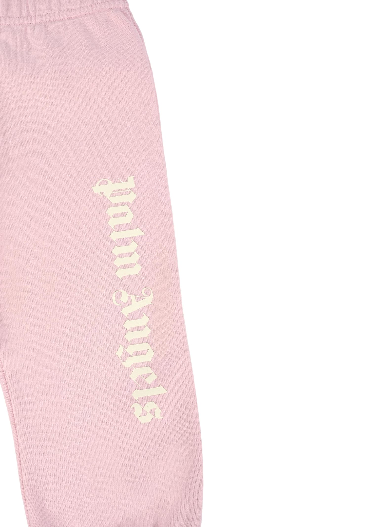 Palm Angels Pink Trousers For Baby Girl With Logo In Pink