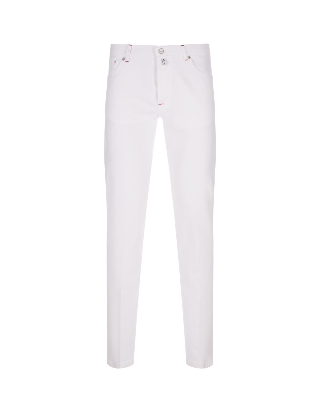 KITON FIVE POCKET TROUSERS IN WHITE