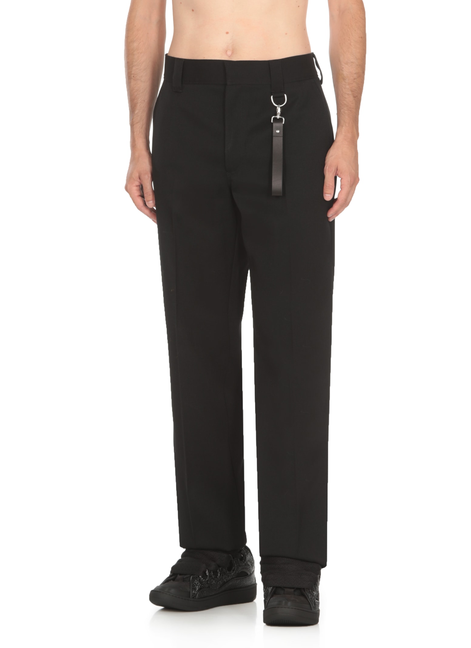 Shop Lanvin Wool Pants In Black