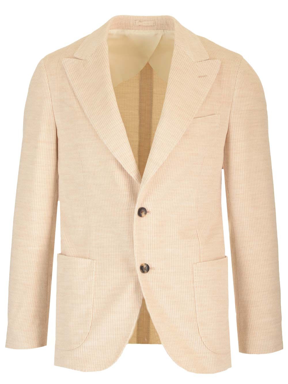 Shop Lardini Unlined Cotton And Alpaca Velvet Jacket In White