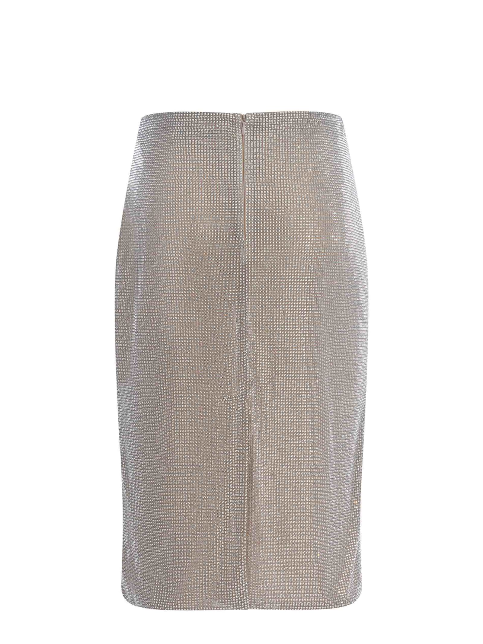 Shop Giuseppe Di Morabito Midi Skirt  Made Of Rhinestones In Strass