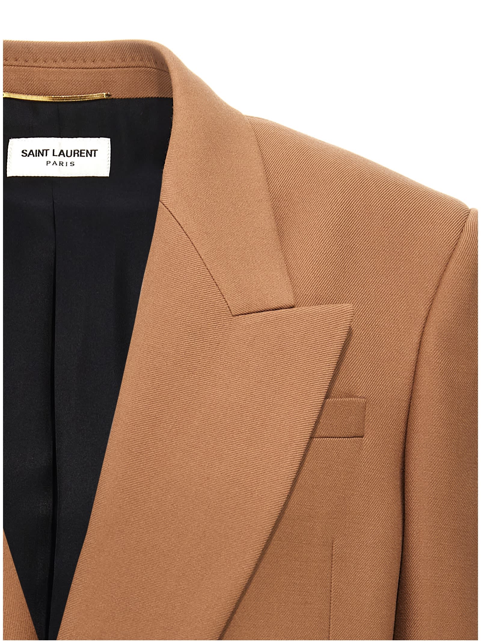 Shop Saint Laurent Gabardine Double-breasted Blazer