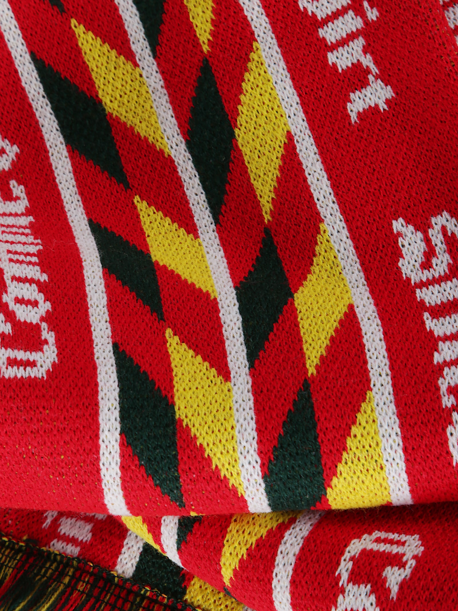 Comme Des Garçons Scarf With Logo And Fringes In Brown