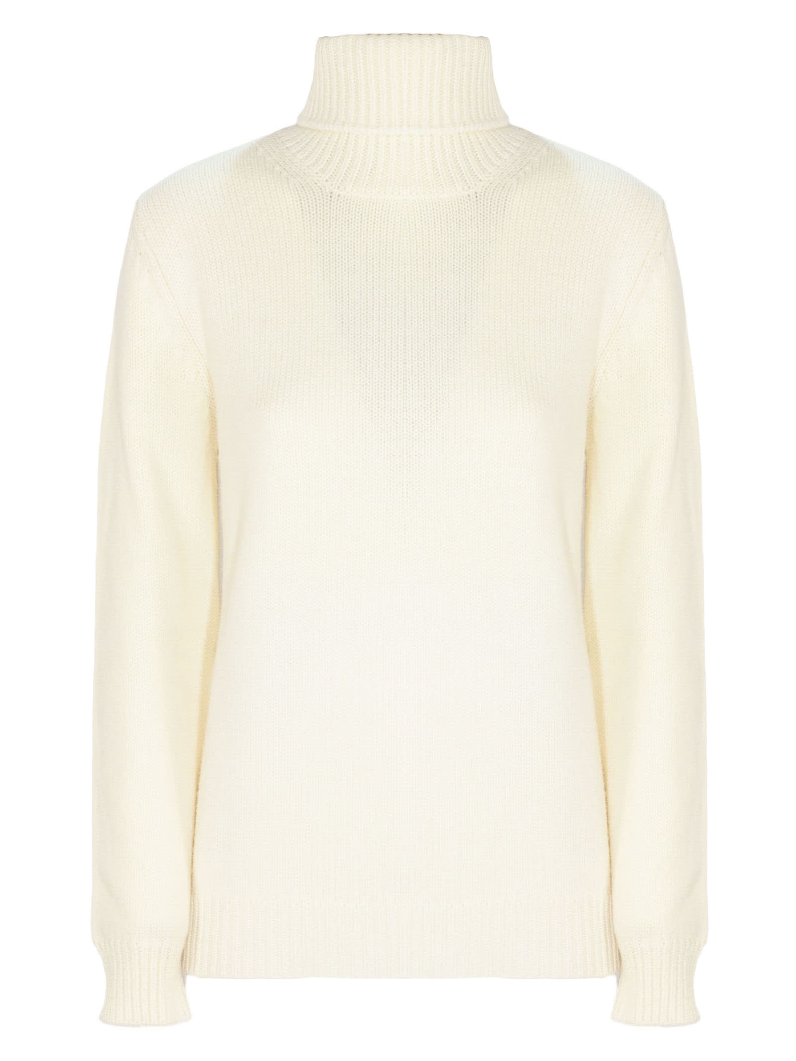 Cream White Wool And Cashmere Blend Sweater