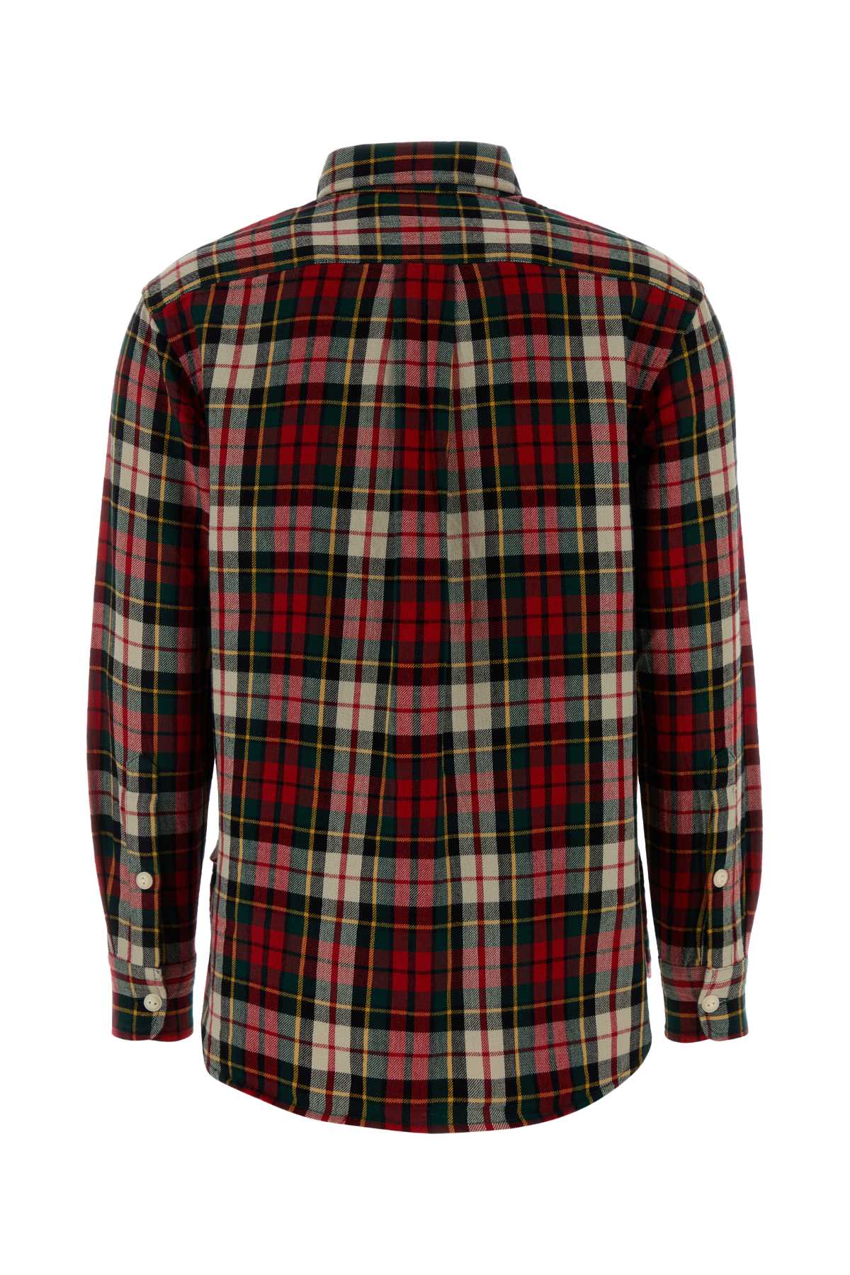 Polo Ralph Lauren Tartan Shirt With Curved Hem And Long Sleeves In Multi