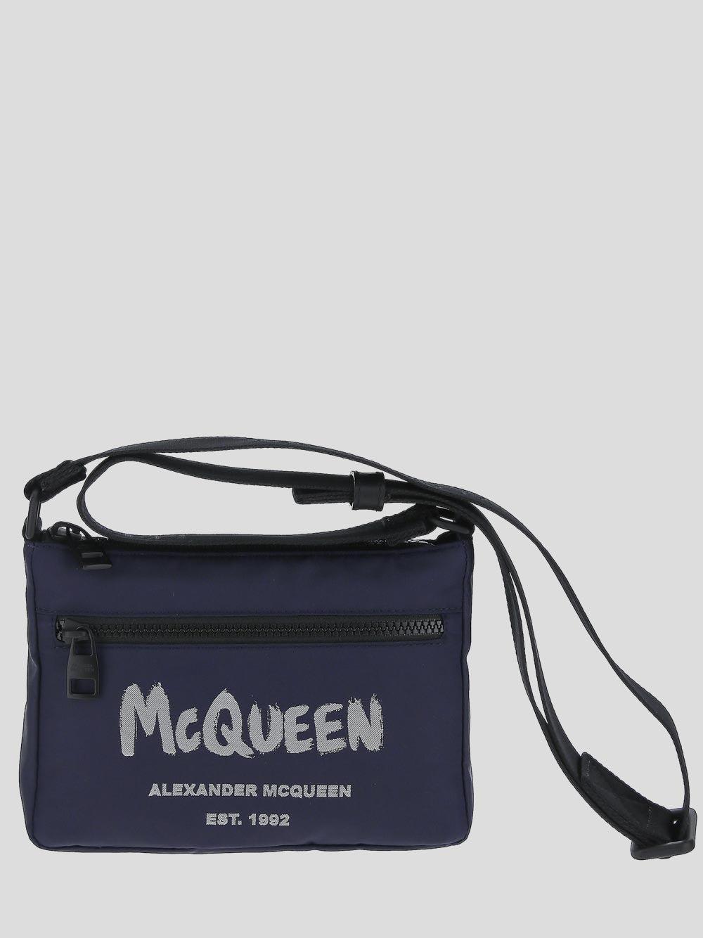 Alexander McQueen Logo Printed Zip-up Messenger Bag