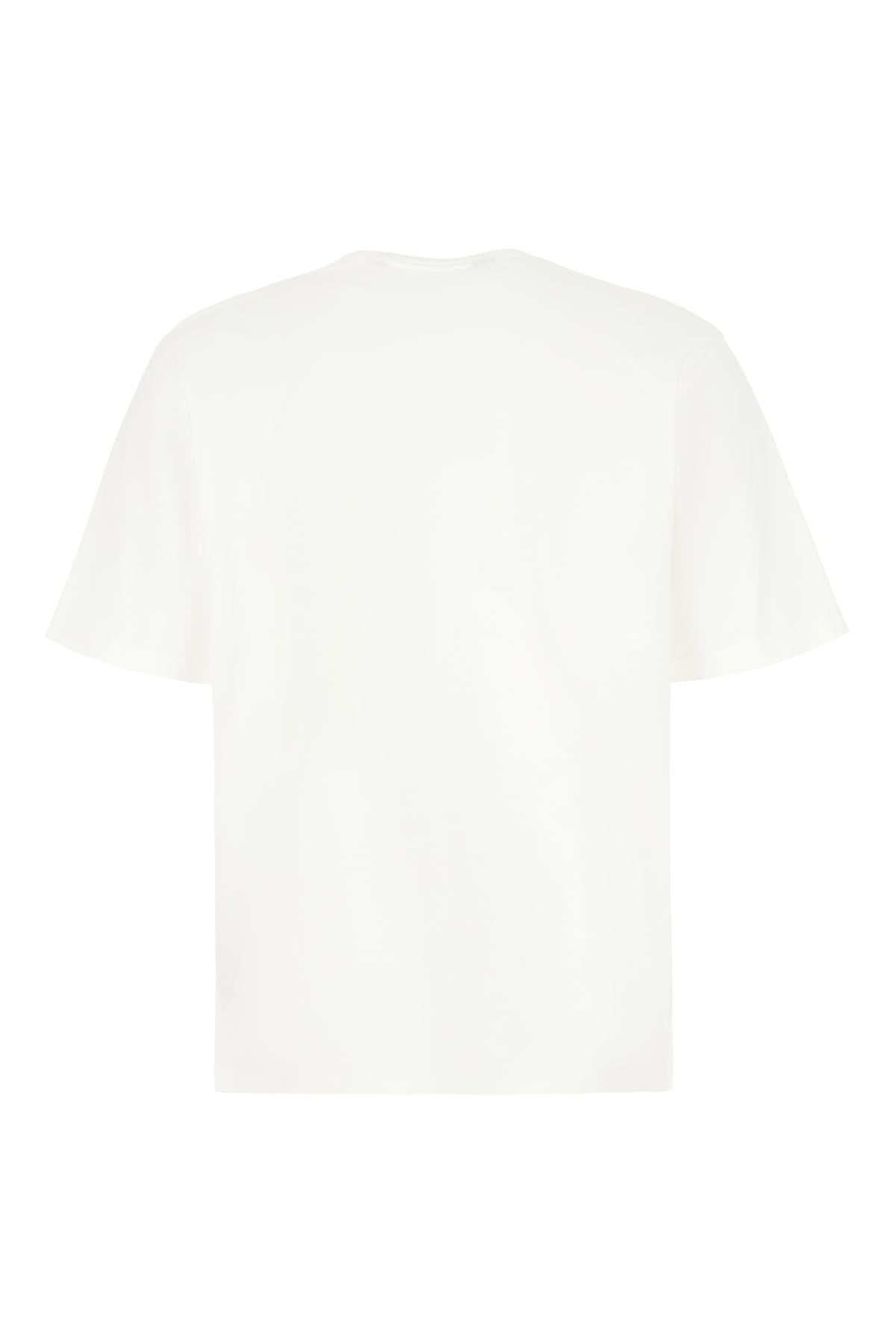 Shop Palm Angels White Cotton T-shirt In White Black