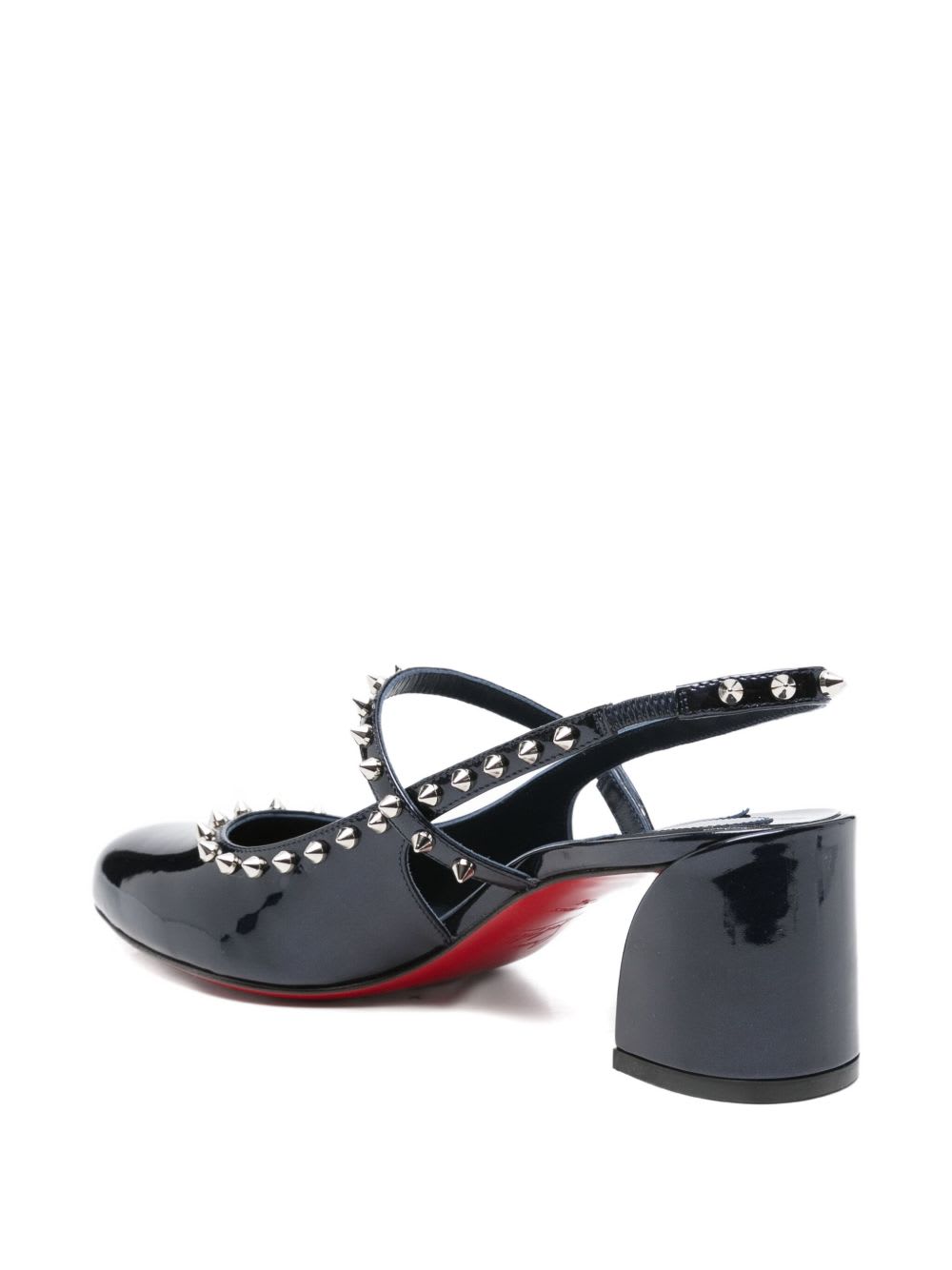 Christian Louboutin Janispikes 55 Mary-jane Slingback Pumps In Black