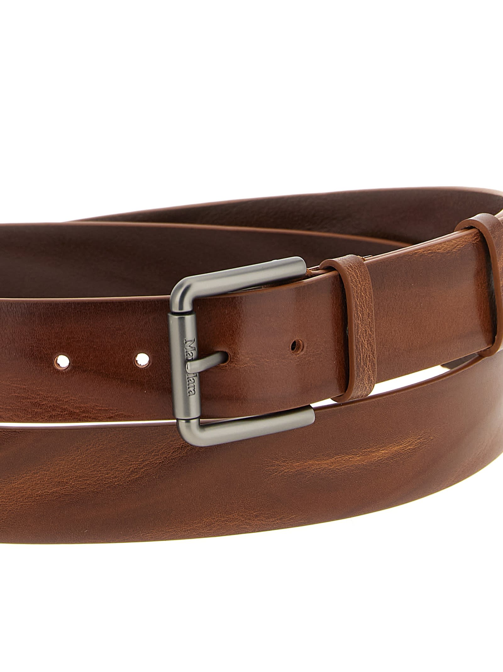 Max Mara Buckle40xlong Belt In Brown