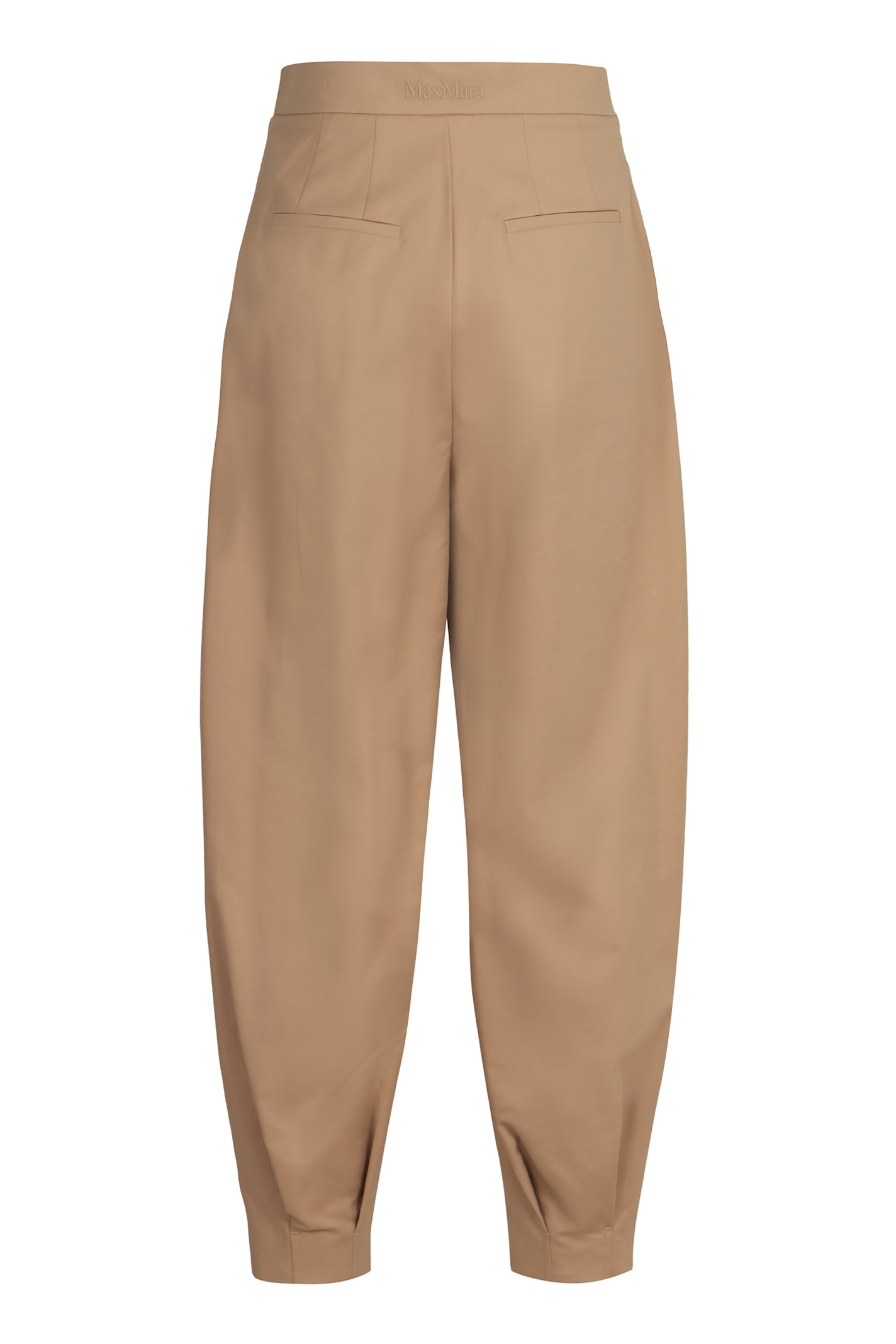 Max Mara Kabuki Cotton Trousers In Neutral