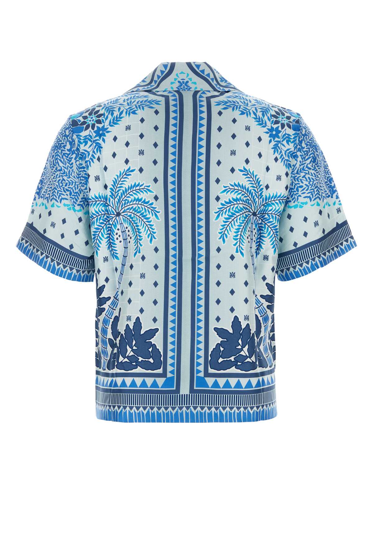 Shop Amiri Printed Satin Shirt In Ashleyblue