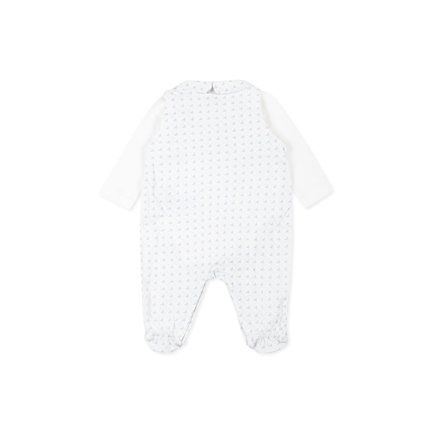 Shop Emporio Armani White Babygrow For Baby Boy With Eagle