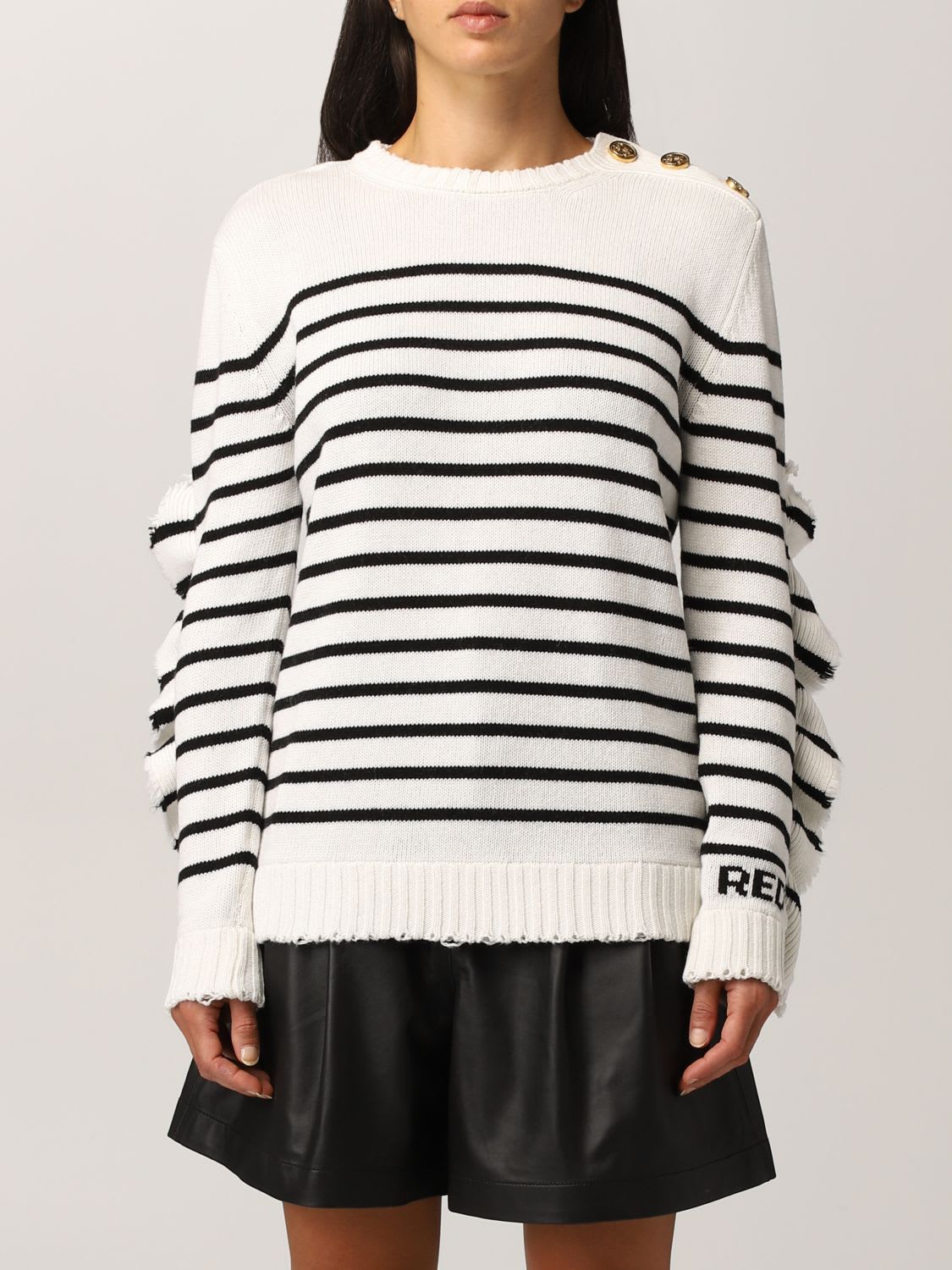 Red Valentino Sweater Red Valentino Striped Wool And Cashmere Sweater