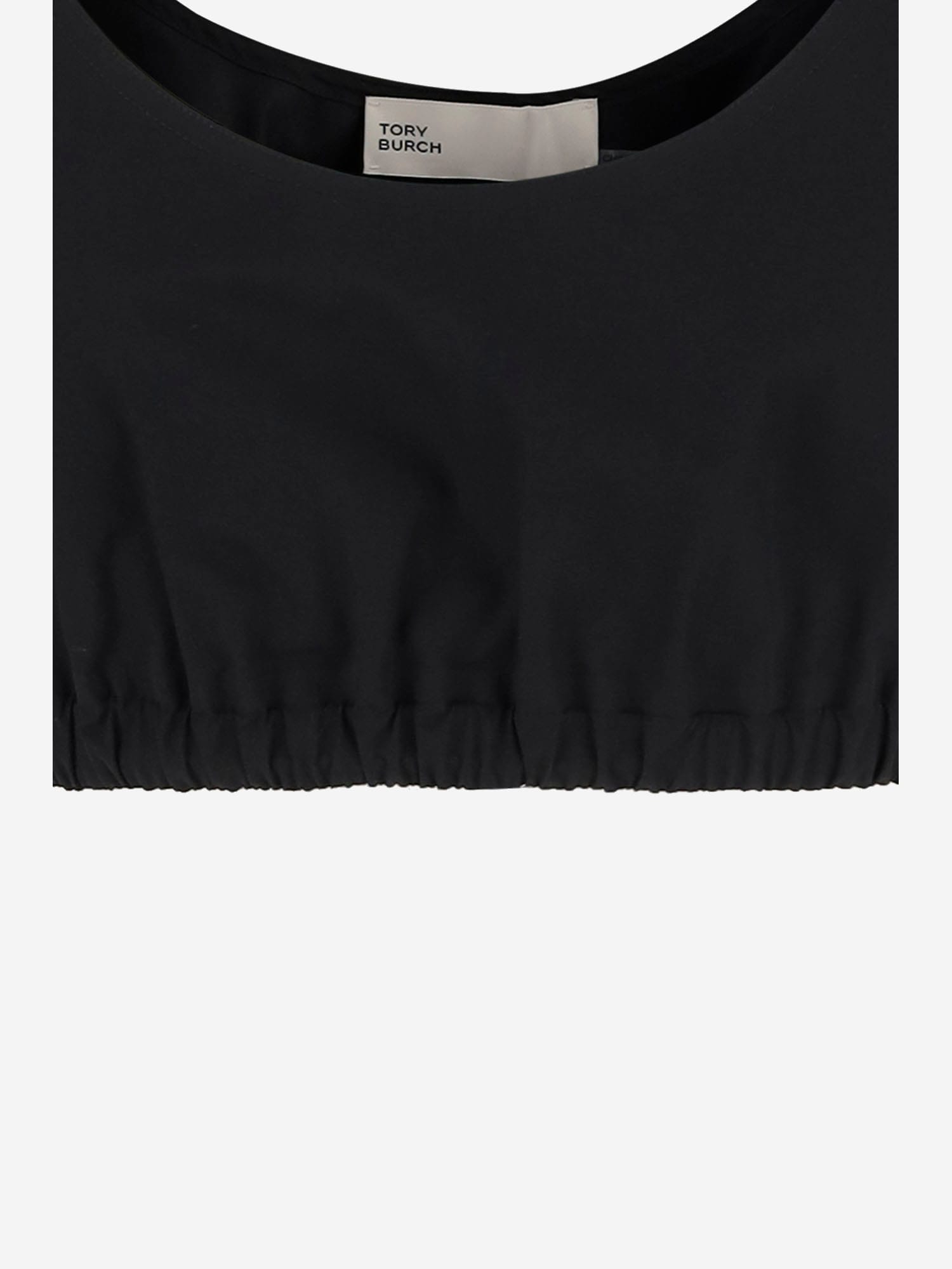Tory Burch Cotton Short Tank Top In Black