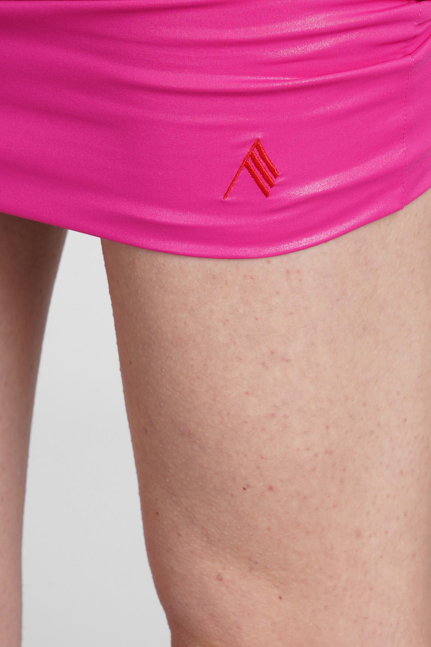 Attico Pink Gathered Miniskirt In 8
