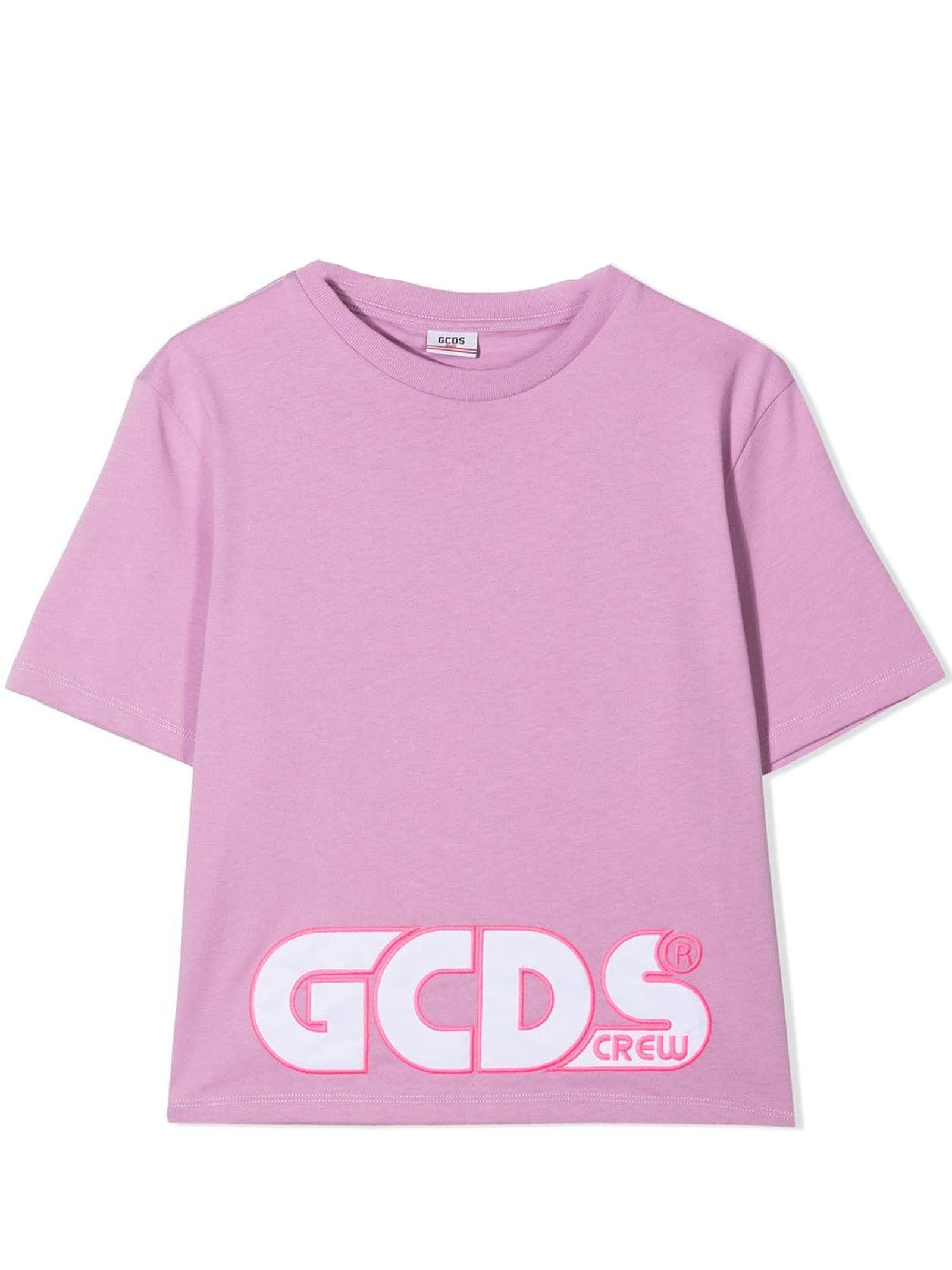 GCDS Lilac Cotton T-shirt