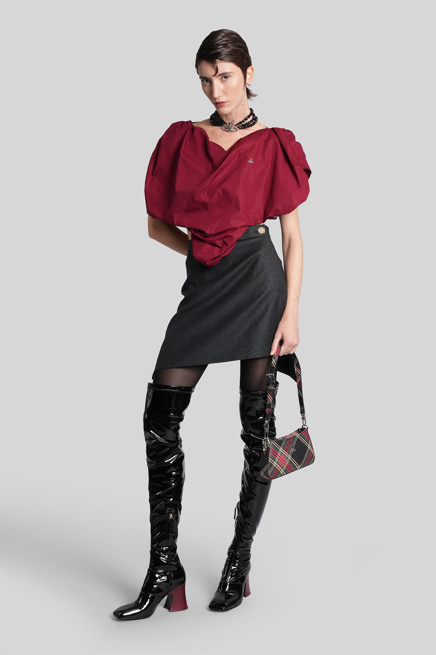 Vivienne Westwood Heart Top Topwear In Red Cotton In Multi