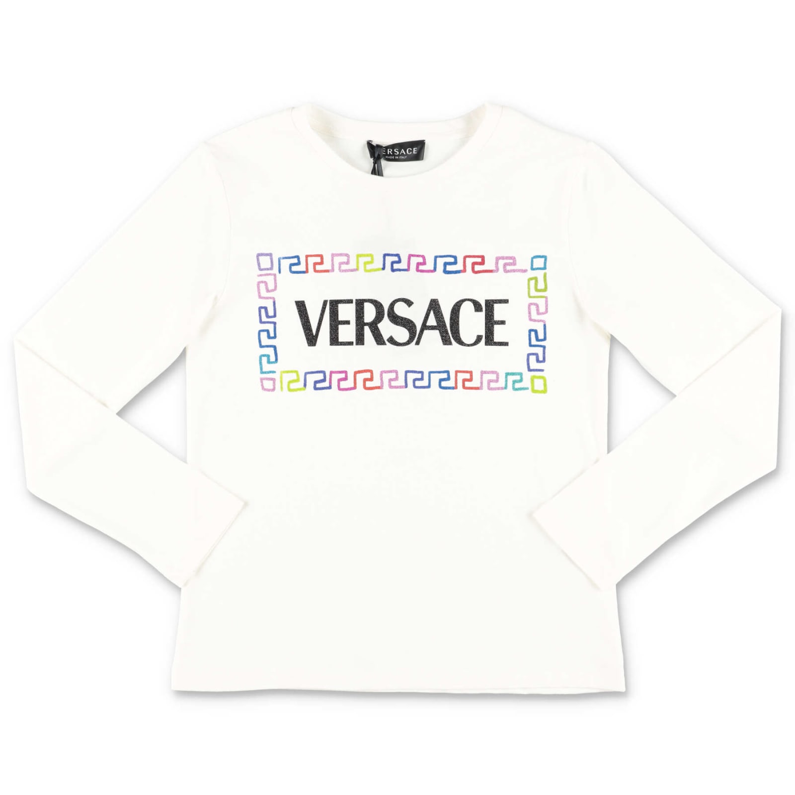 Versace T-shirt Bianca In Jersey Di Cotone