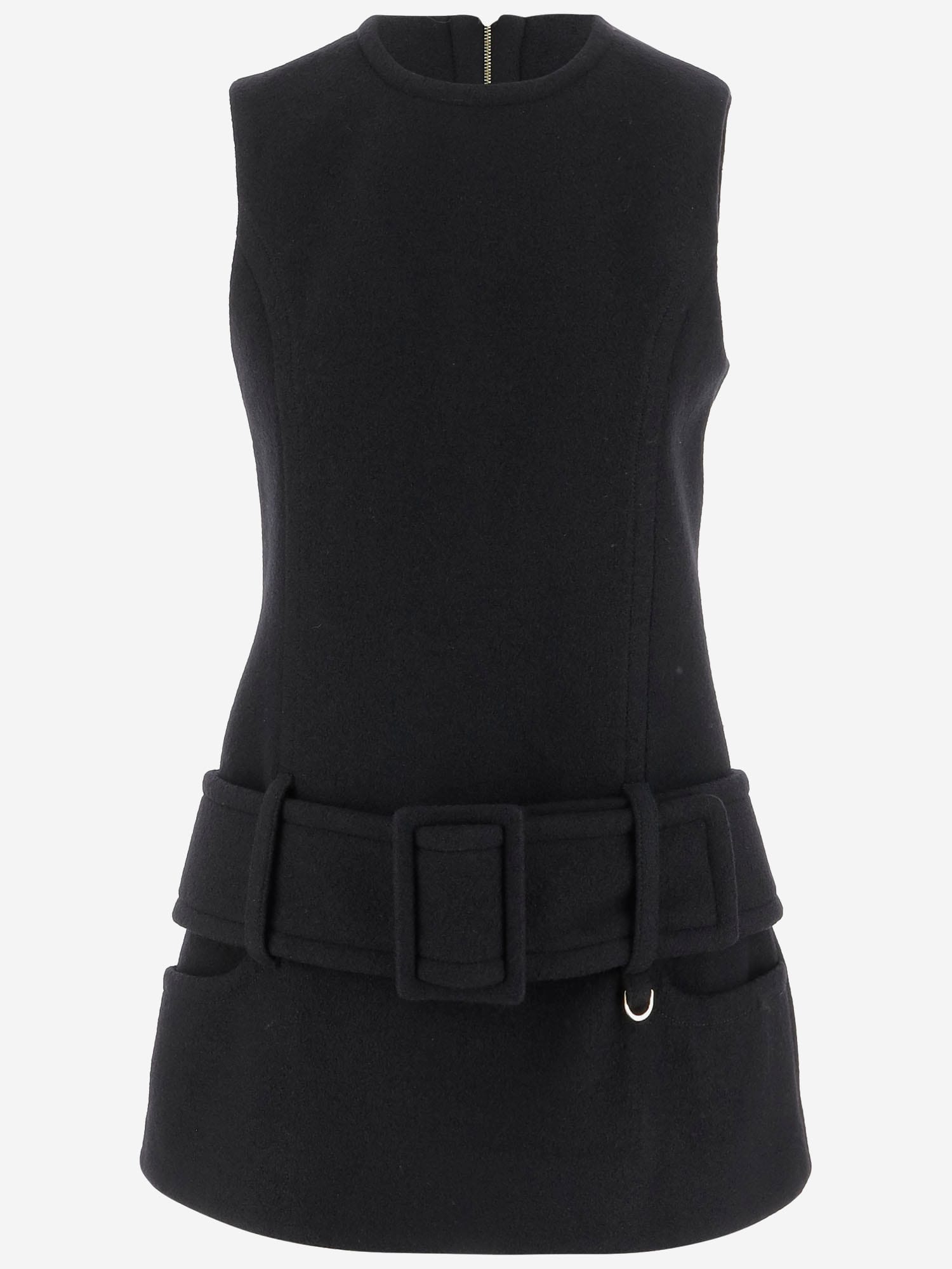 Patou Mini Wool Dress In Black
