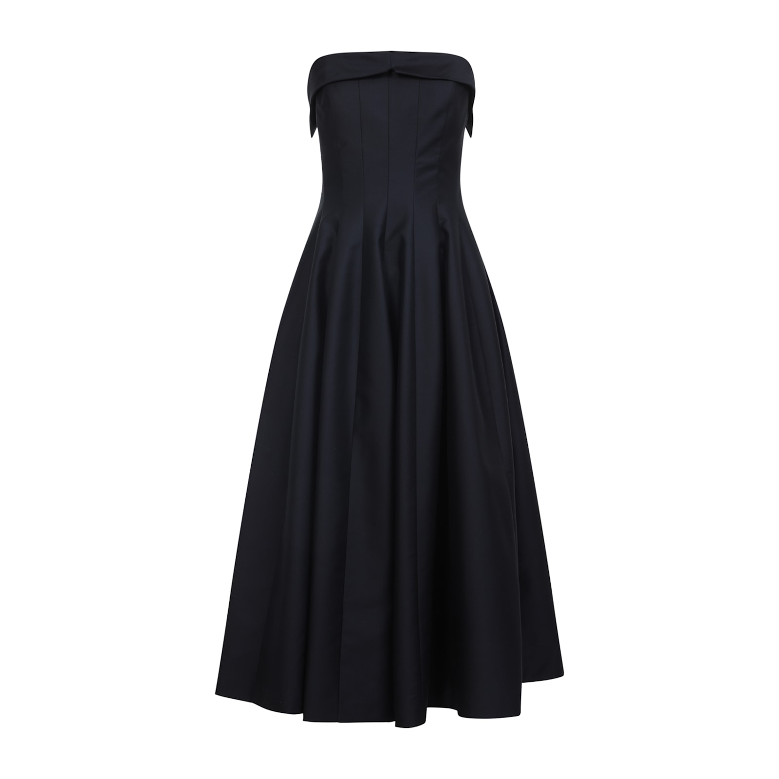 Alberta Ferretti Shoulder-baring Dress With Fitted Bodice And Flared Skirt In Black