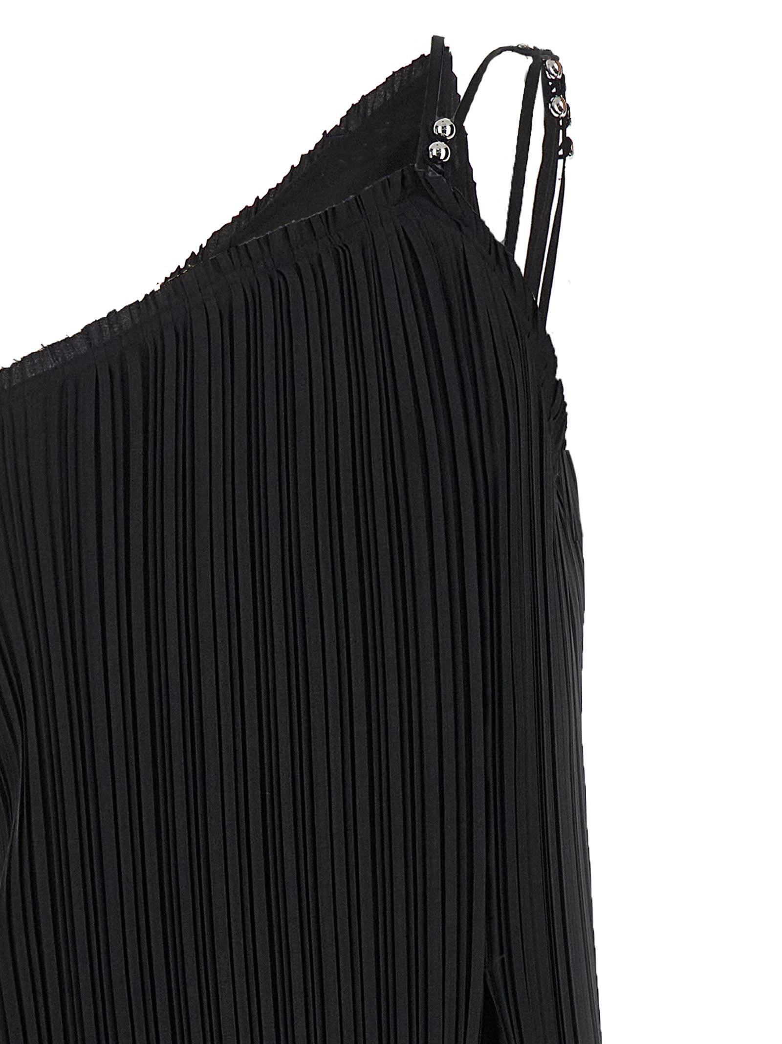 Shop Lanvin Long Pleated Dress In Black