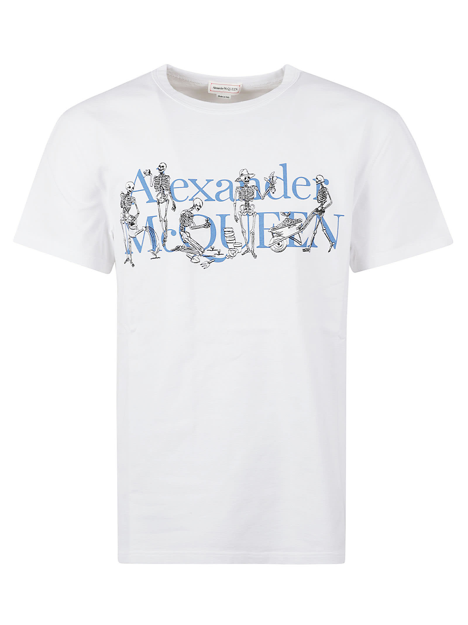 Shop Alexander Mcqueen Skull Logo Print T-shirt In White/mix