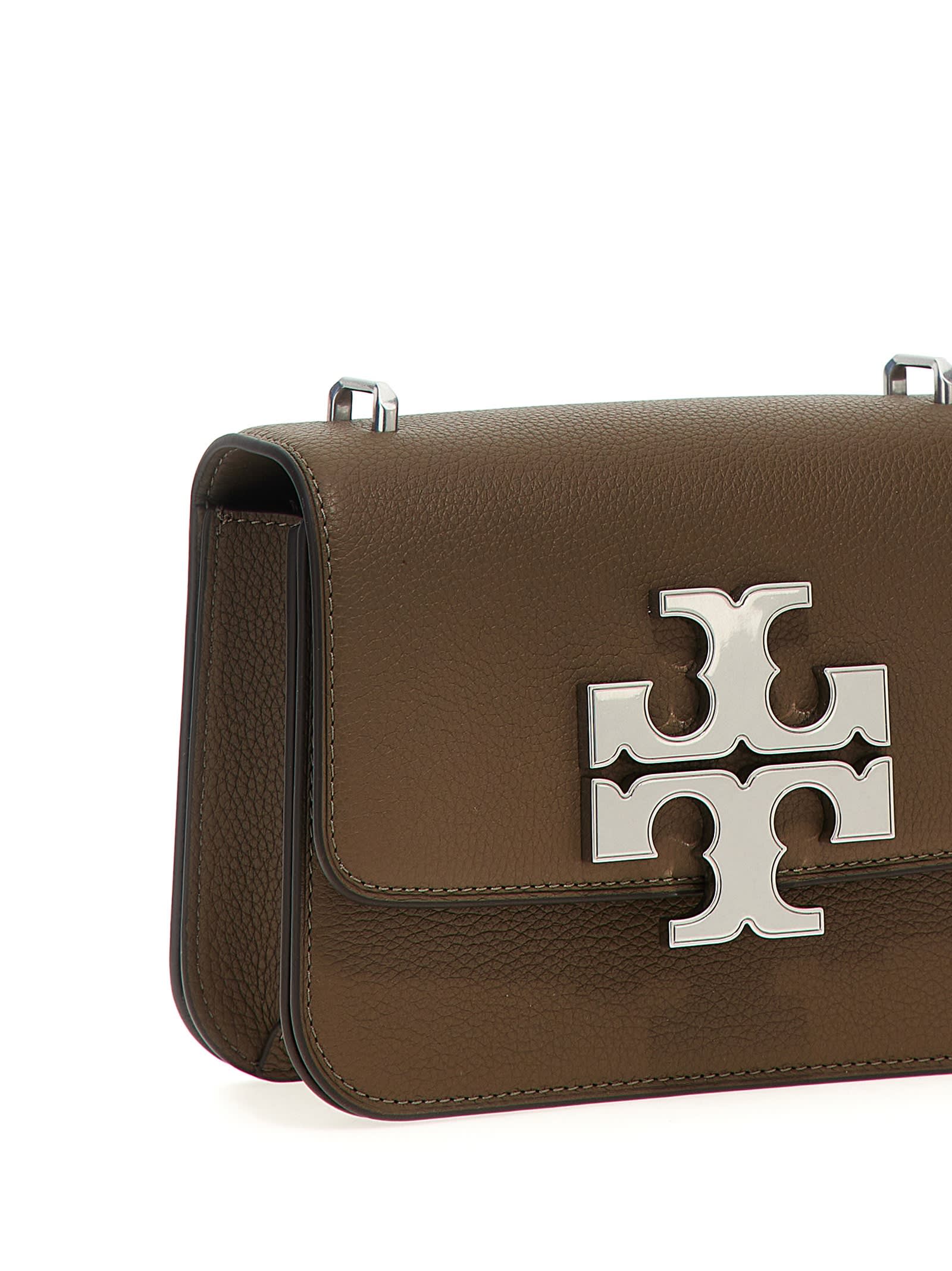 Shop Tory Burch Eleanor Pebbled Small Convertible Shoulder Bag In Brown