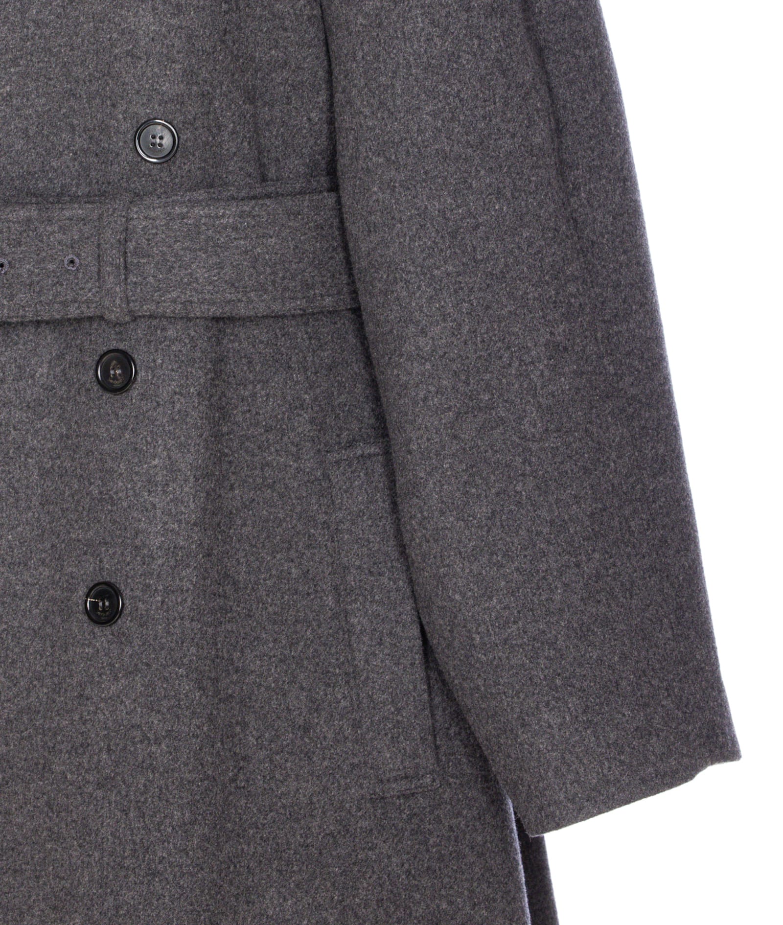 Saint Laurent Double Breasted Coat In Gray