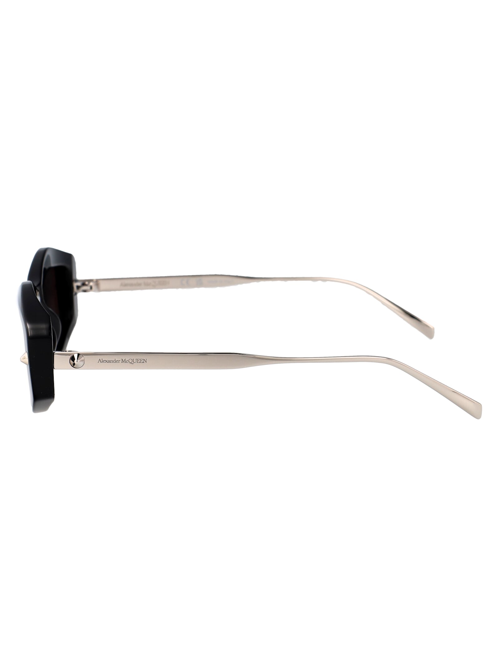 Alexander Mcqueen Sunglasses In Black-silver-grey