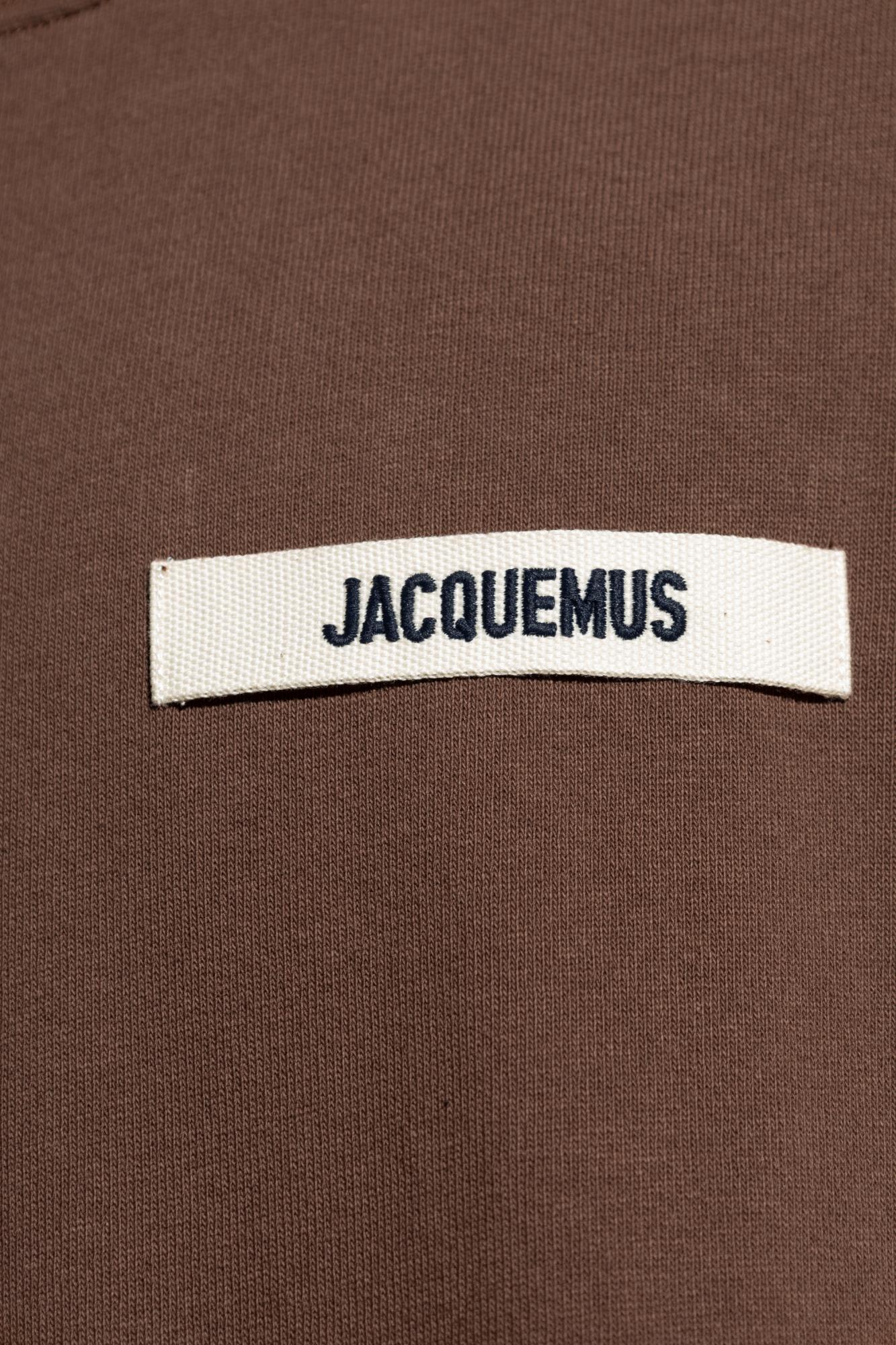 Jacquemus Gros Grain Cotton Crew-neck T-shirt In Brown