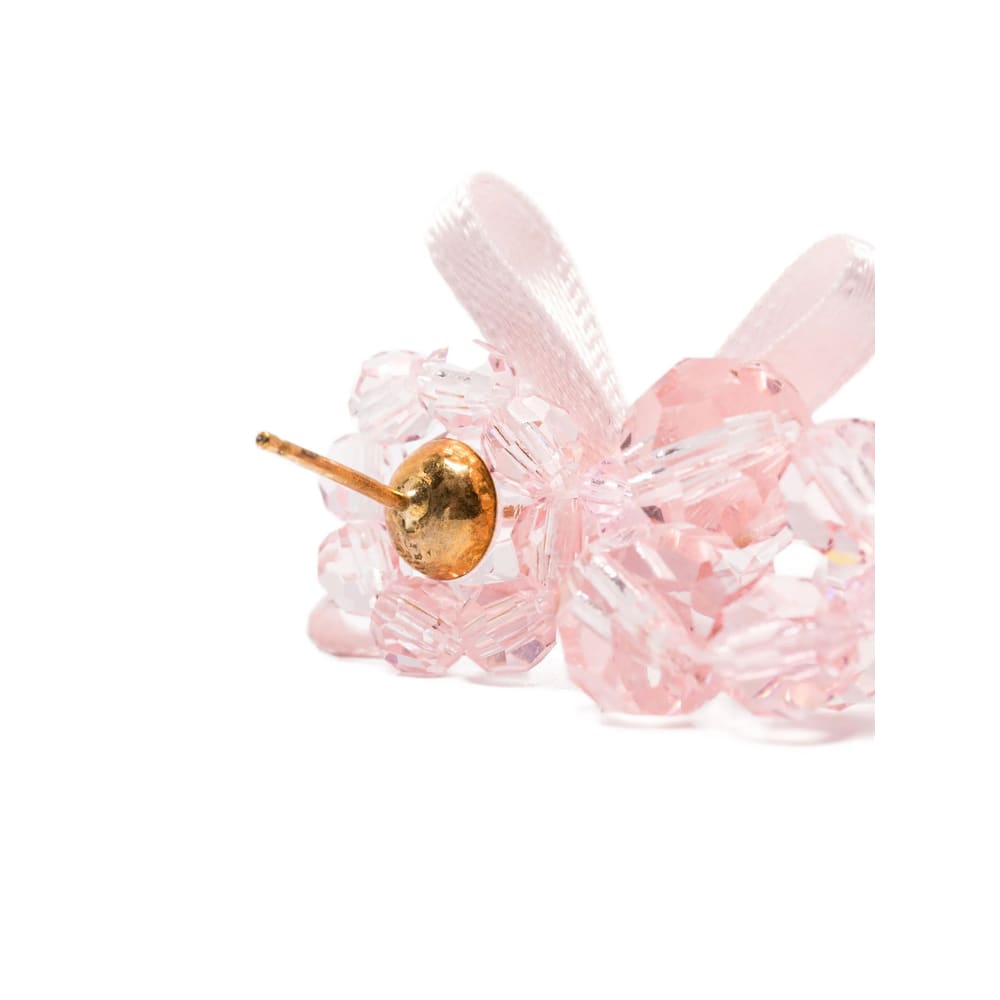 Simone Rocha Crystal-decorated Earrings In Pink