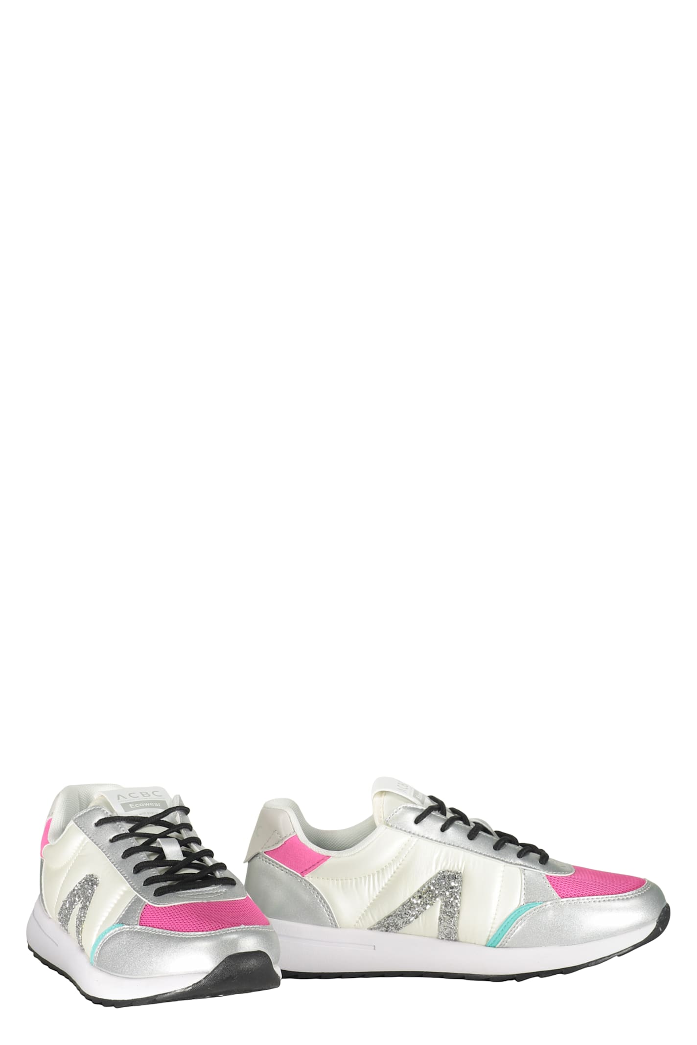 Acbc Modern White Sneakers With Pastel Details In Multi