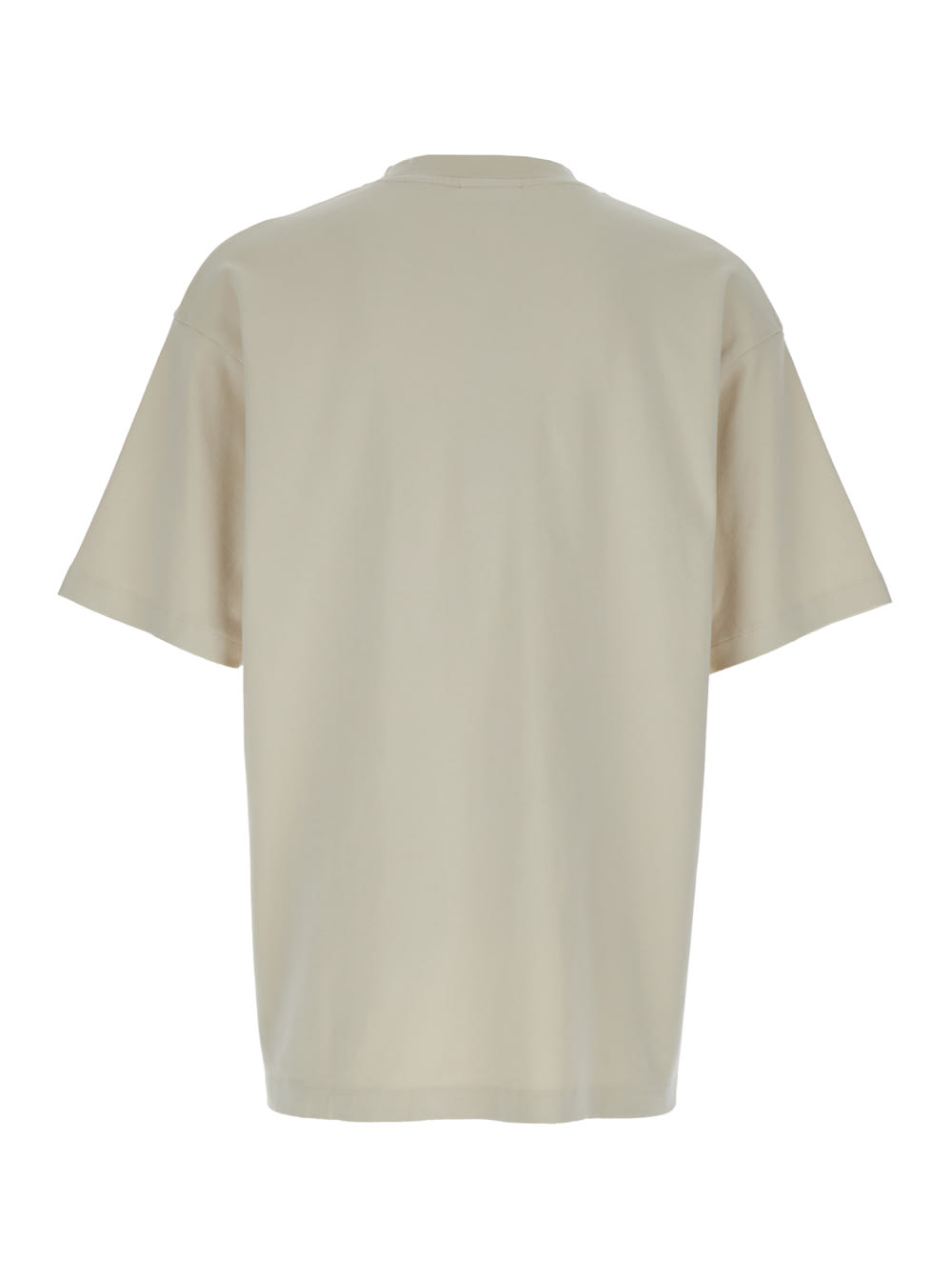Shop Drôle De Monsieur Slogan Classique Beige Classic T-shirt With Logo Print In Cotton Blend Man