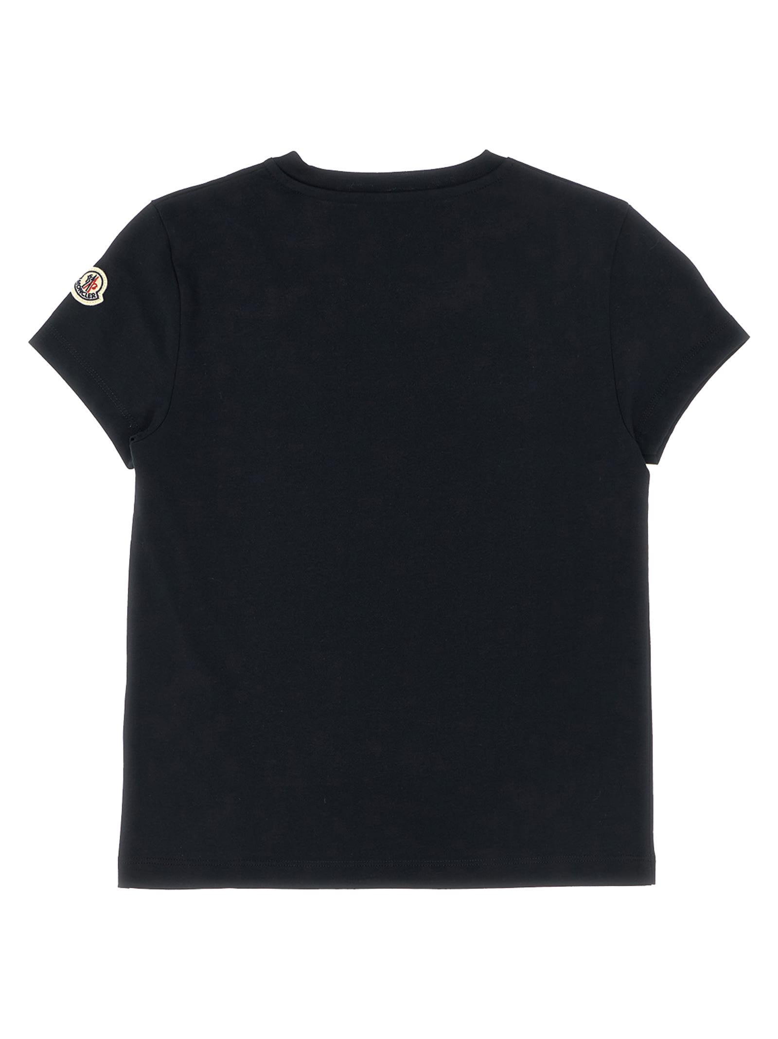 Moncler Logo Embroidery T-shirt In Black