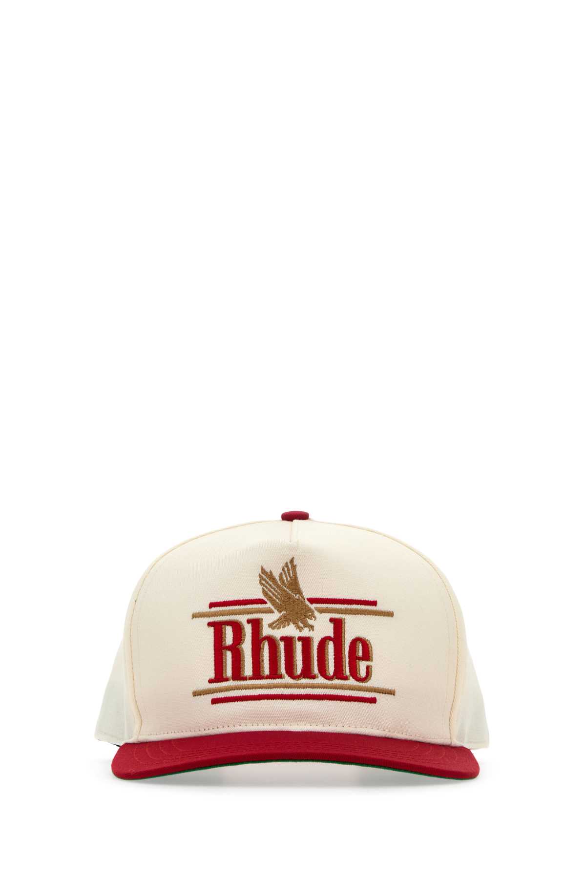 Shop Rhude Two-tone Polyester Blend Baseball Cap In Ivoryred