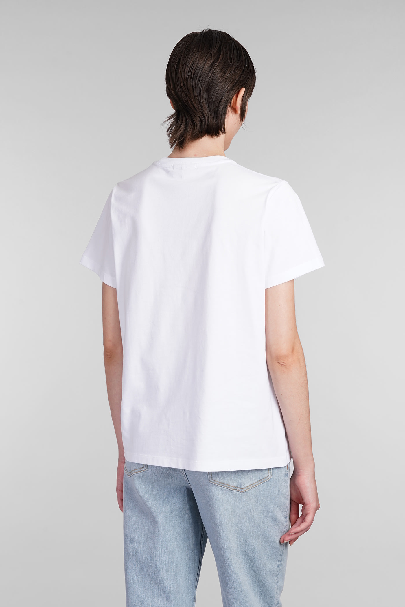 Shop Ganni T-shirt In White Cotton