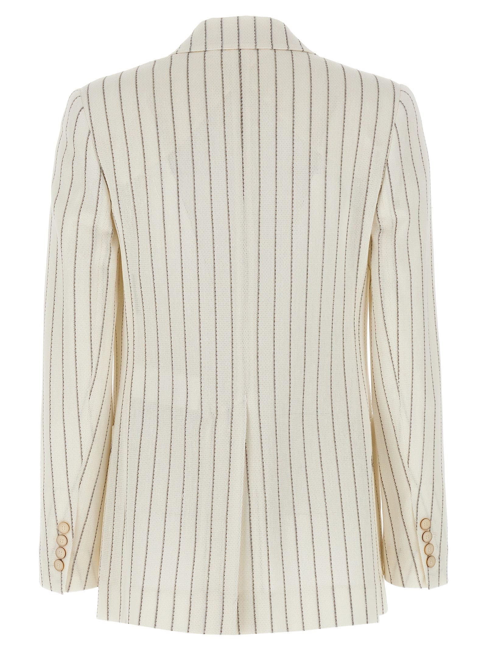 Max Mara Embroidered Stripes Cotton Blend Blazer In Multi