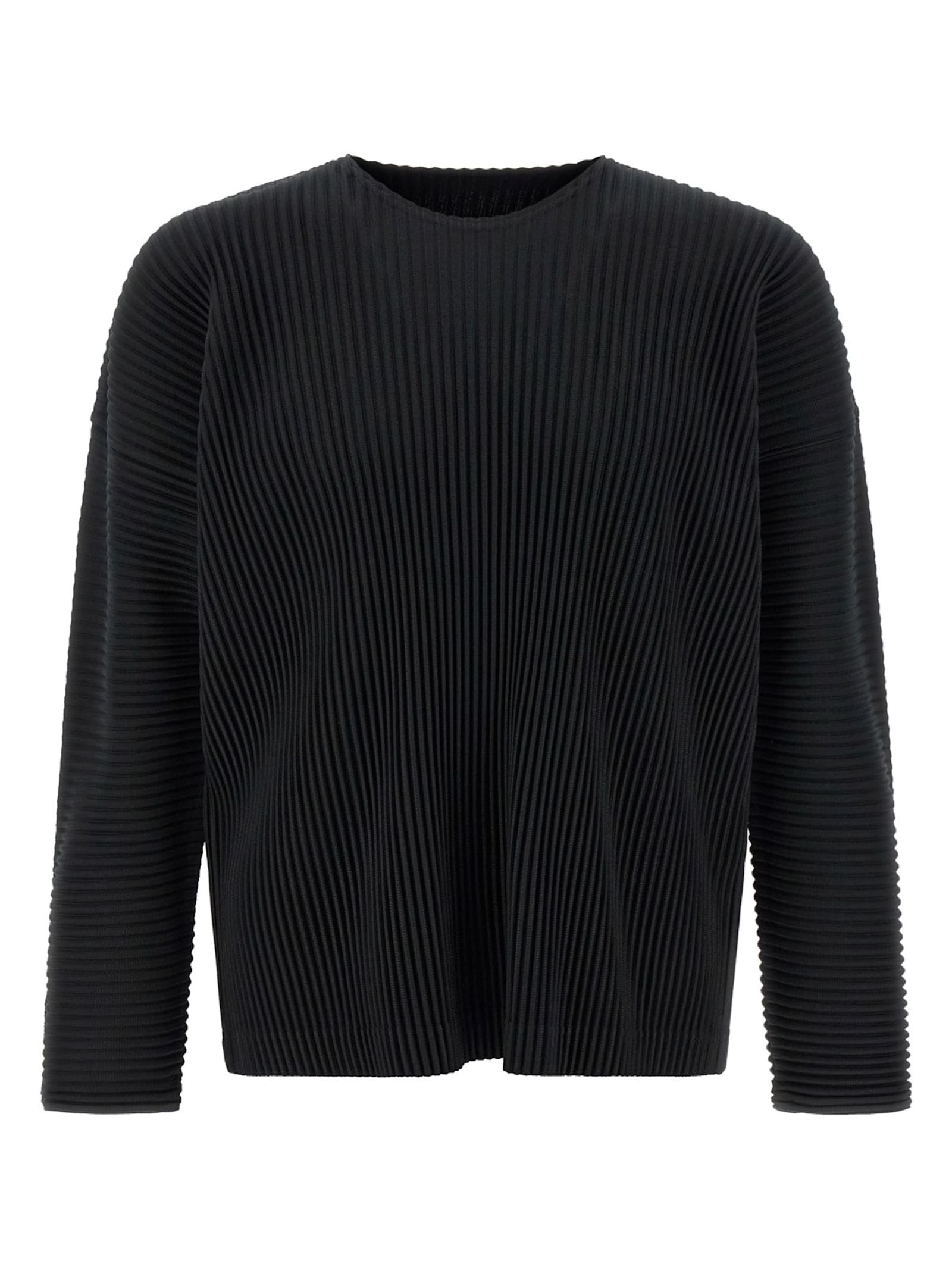 Issey Miyake September Knitwear Long Sleeve Sweater In Black