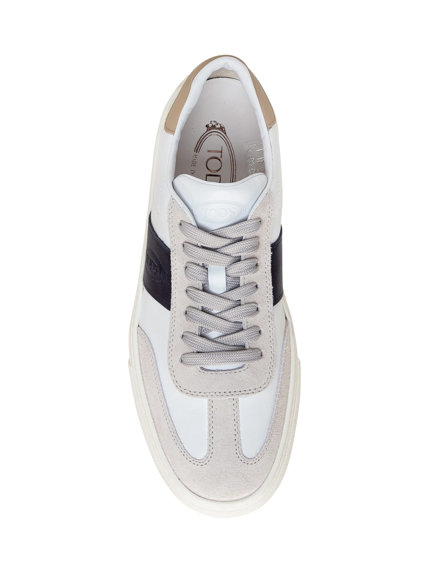 Tod's Panelled Low-top Leather Sneakers In White