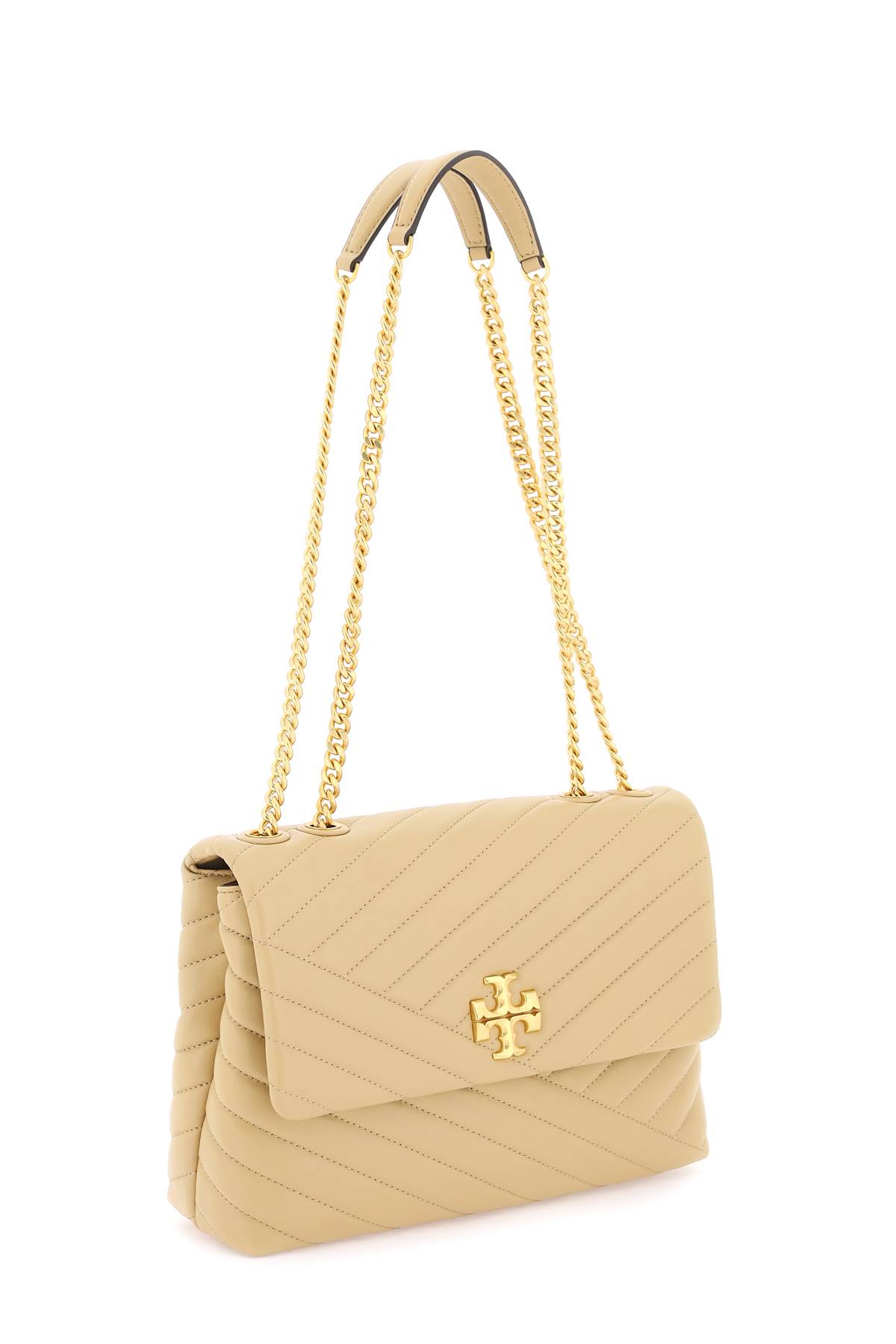 Shop Tory Burch Large Kira Shoulder Bag In Desert Dune (beige)