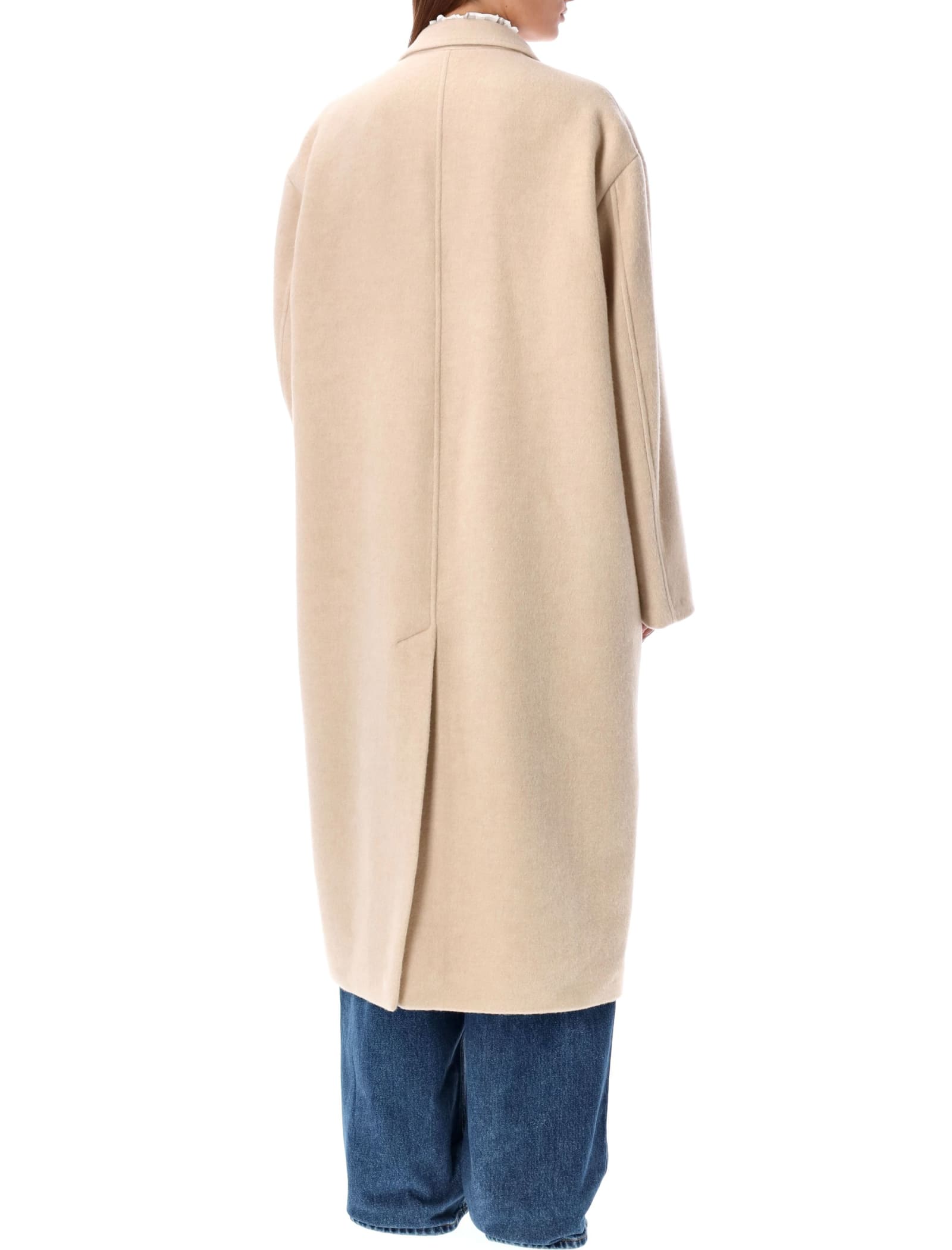 Shop Isabel Marant Efezia Coat In Beige