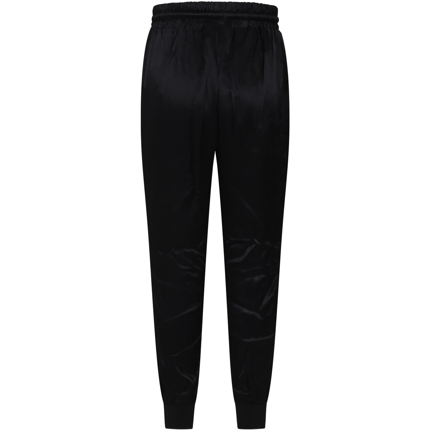 Shop Karl Lagerfeld Black Trousers For Girl With Logo