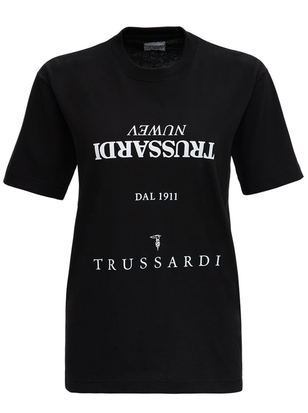 Trussardi Black Jersey Multi-logot-shirt