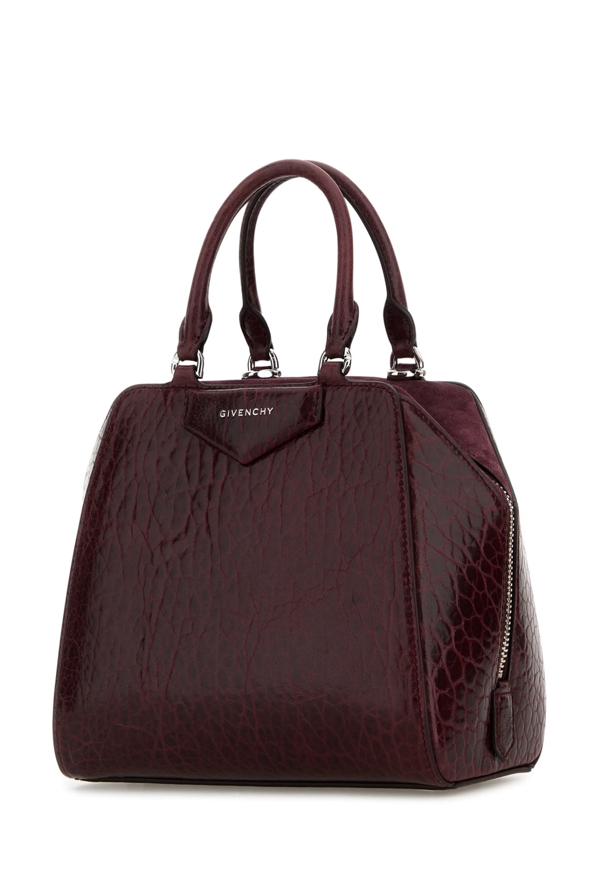 Givenchy Mini Antigona Cube Tote Bag In Oxbloodred